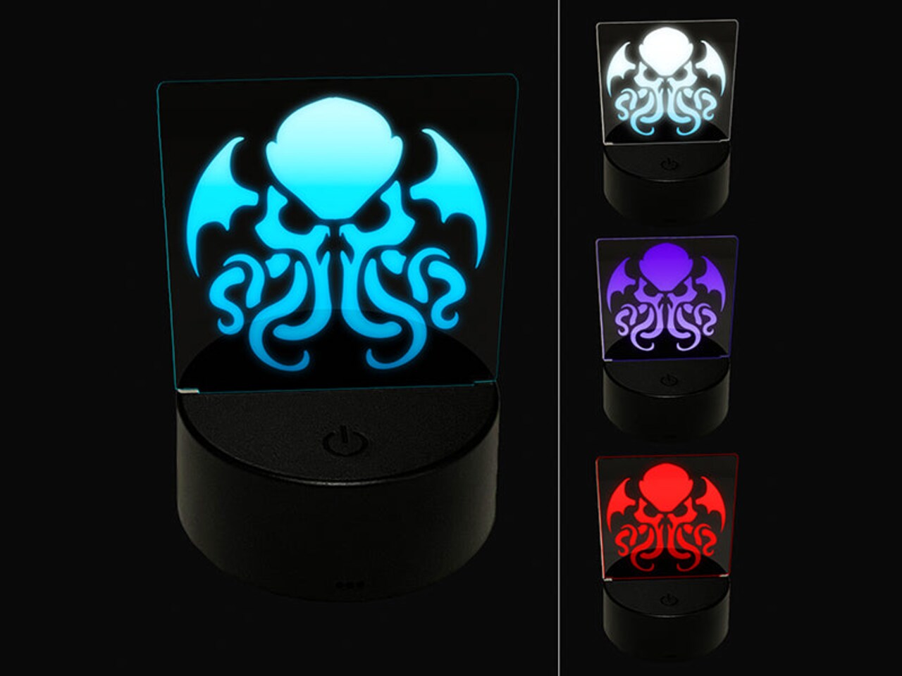 Cthulhu Eldritch Horror Scary 3D Illusion LED Night Light Sign Nightstand Desk Lamp